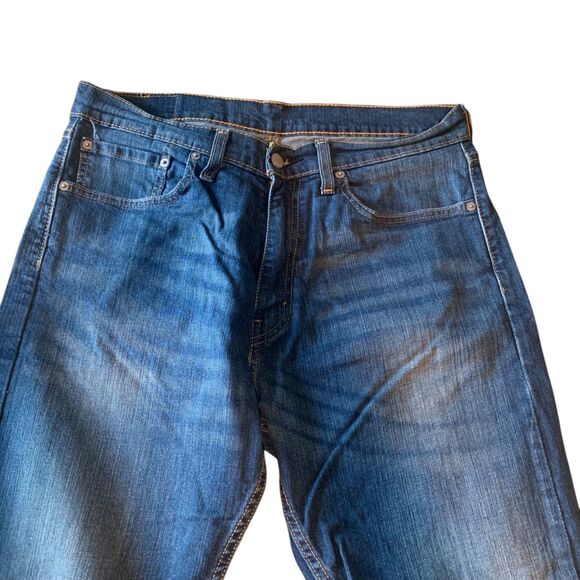 Levis Mens Blue Medium Wash Staright Leg Jeans 33x32 Casual Western Workwear - Picture 2 of 8